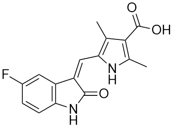 5-((Z)-(5-Fluoro-2-oxoindolin-3-ylidene)methyl)-2,4-
Dimethyl-1H-pyrrole-3-carboxylic acid 